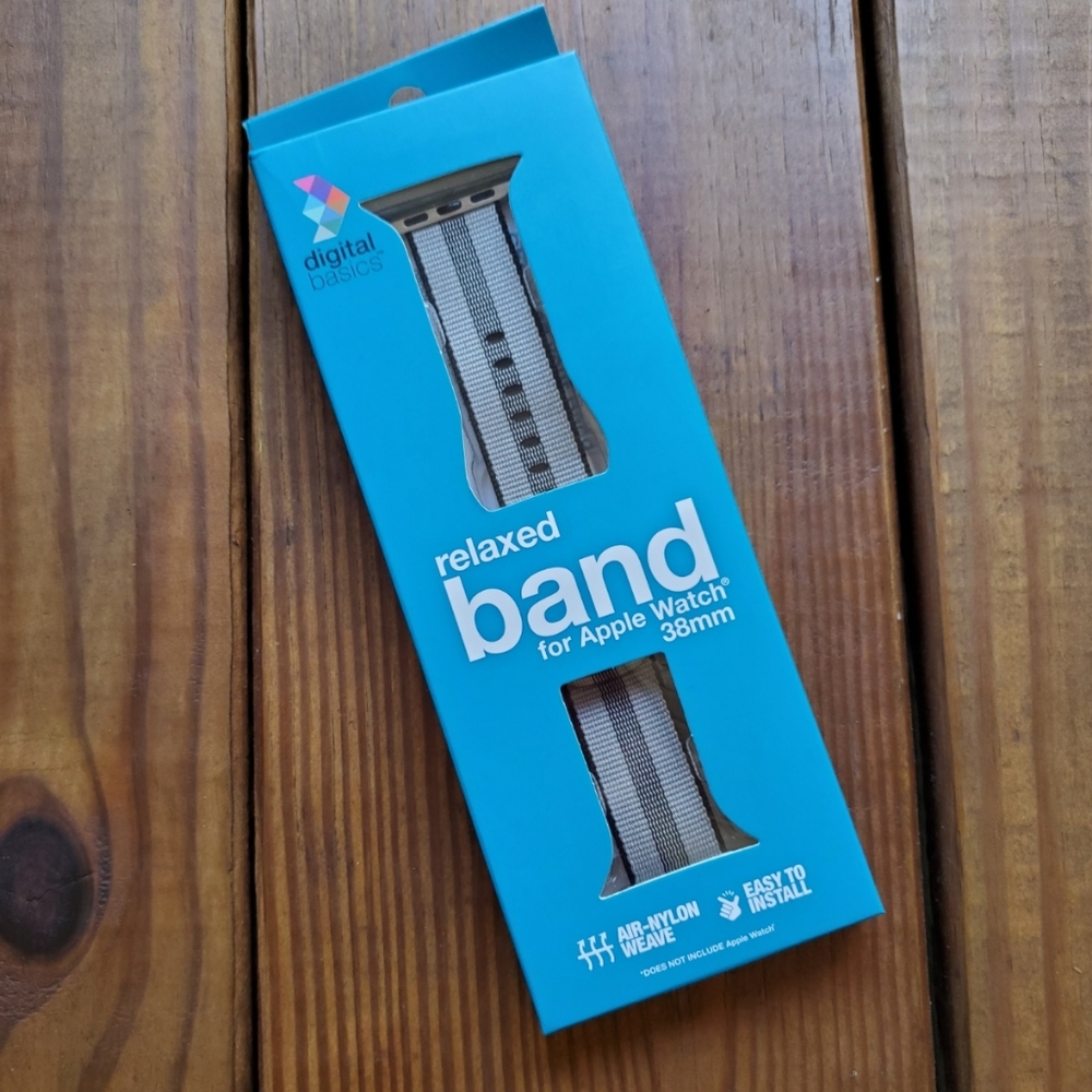 NEW Apple relaxed watch band 38mm gray stripe
